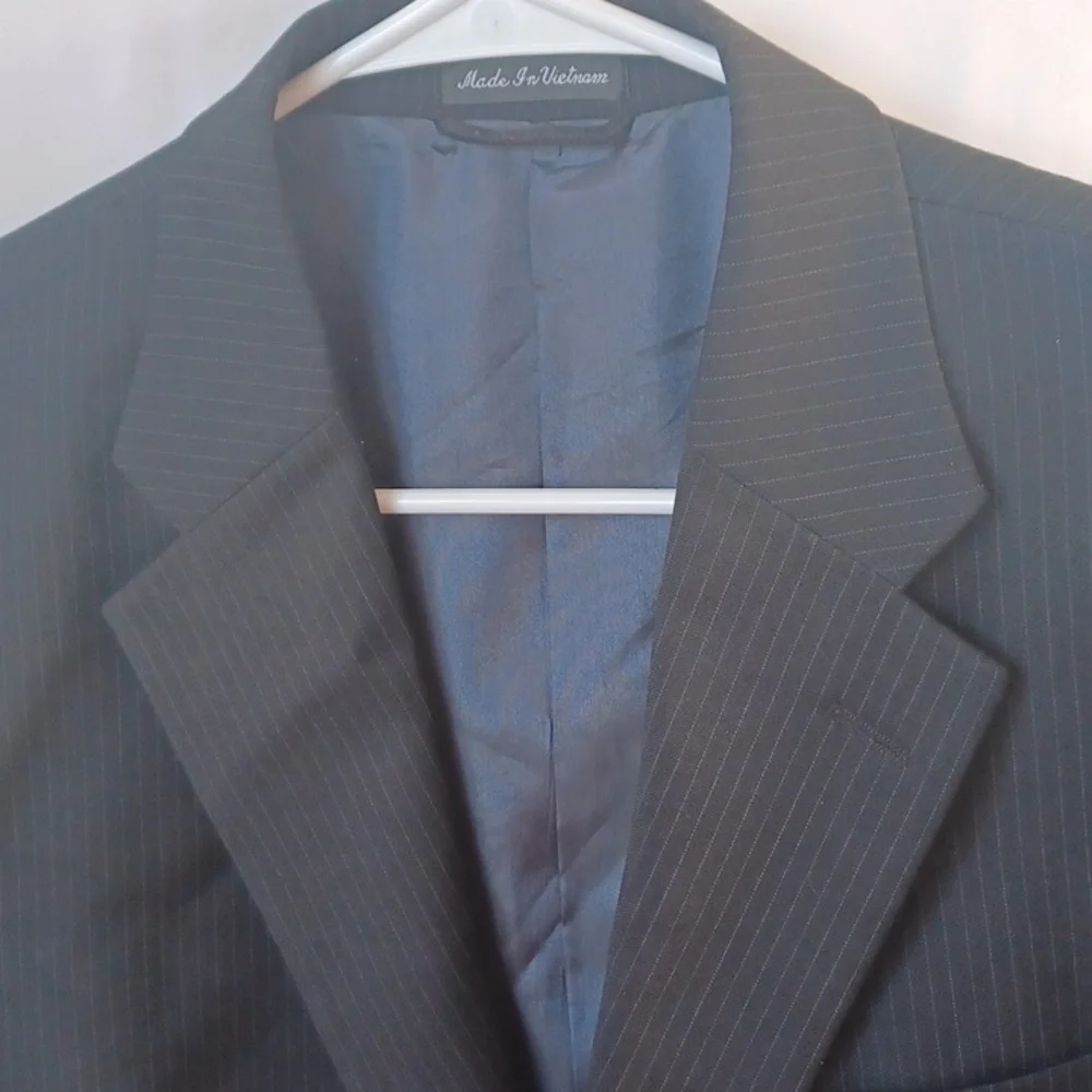 Pierre Cardin Blazer Wool  40L Black with Blue stripe